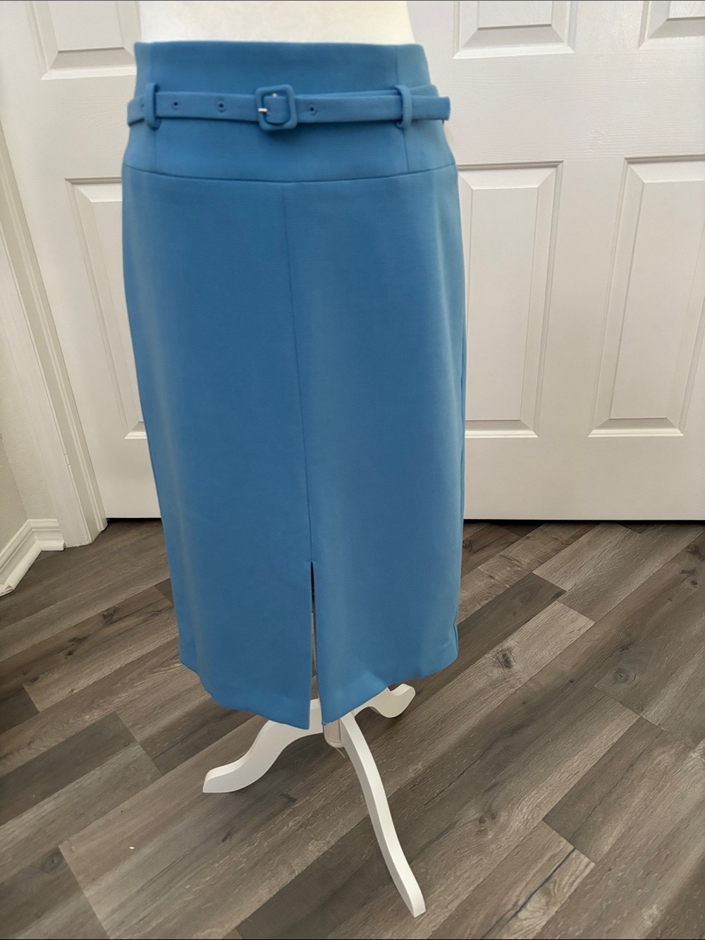 Ann Taylor Sky Blue Belted Midi Skirt